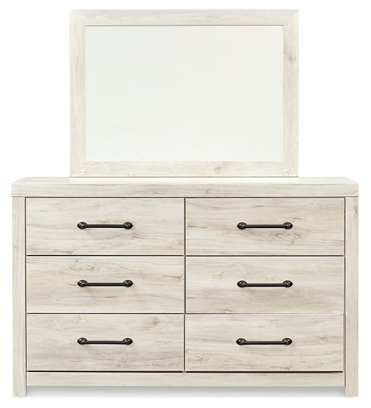 Cambeck  Panel Headboard With Mirrored Dresser, Chest And Nightstand