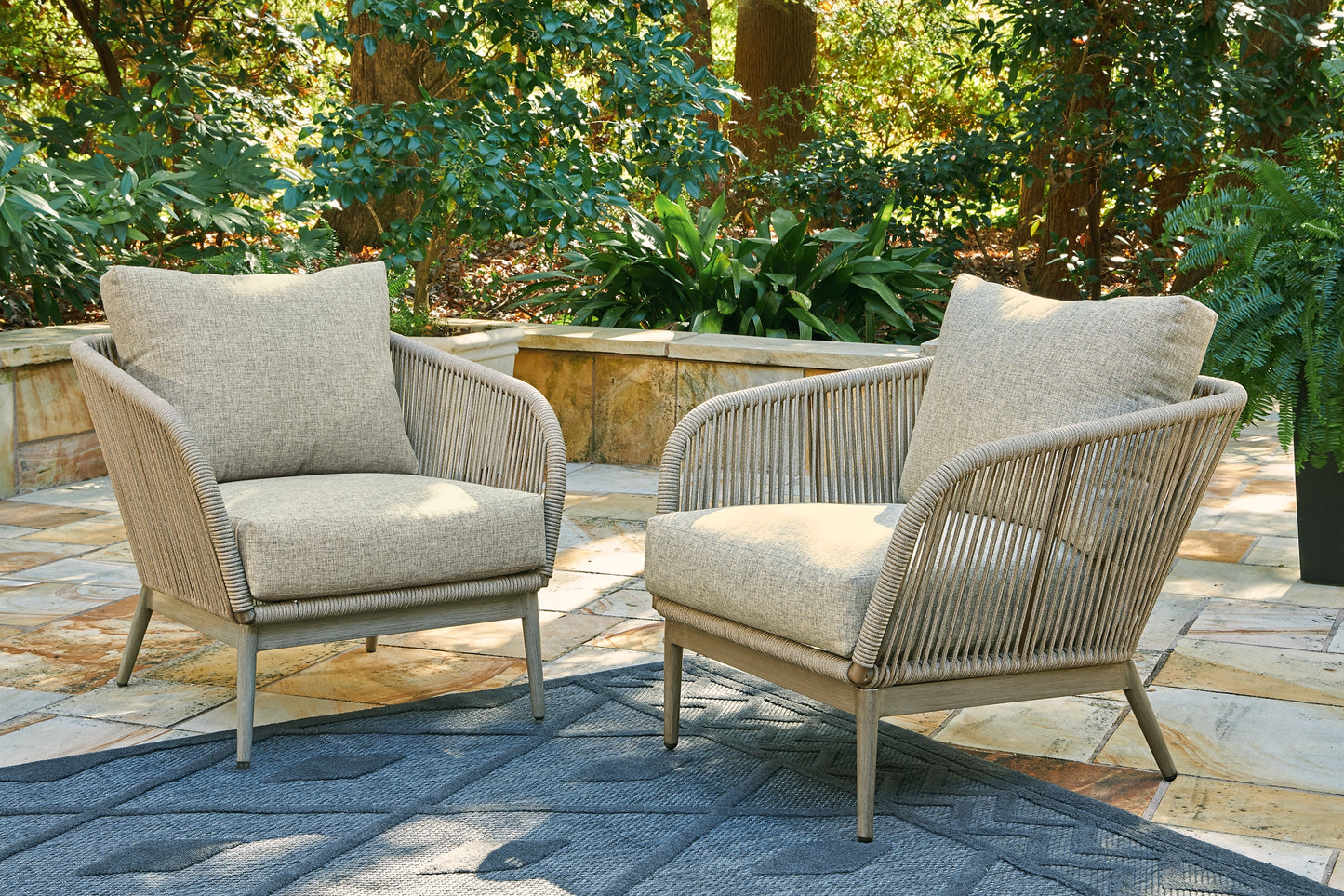 Swiss Valley Outdoor Sofa and Loveseat with 2 Lounge Chairs