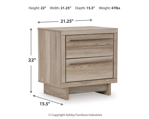 Hasbrick King Panel Headboard with Mirrored Dresser and Nightstand