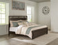 Covetown King Panel Bed with Mirrored Dresser