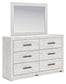 Cayboni Full Panel Bed with Mirrored Dresser and 2 Nightstands