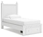 Mollviney Twin Panel Storage Bed with Mirrored Dresser and Nightstand