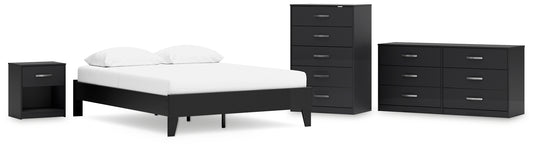 Ashley Express - Finch Queen Platform Bed with Dresser, Chest and Nightstand