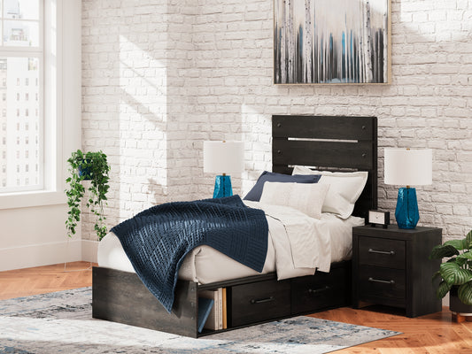 Hollivern Twin Panel Bed with Storage