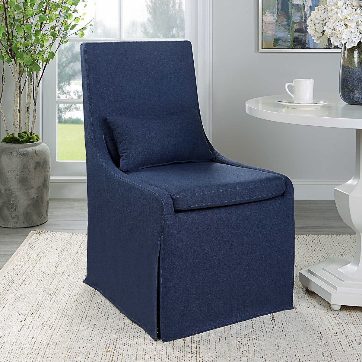 Coley Armless Chair, Denim