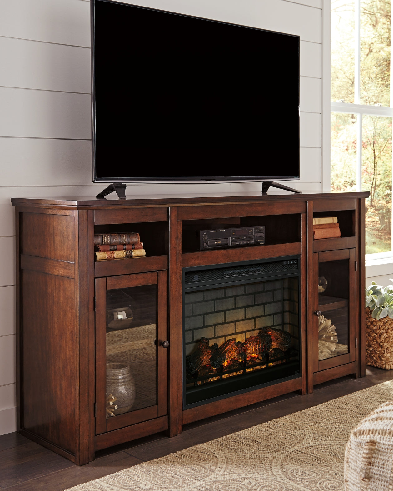 Harpan 72" TV Stand with Electric Fireplace