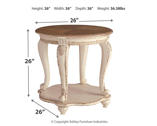 Realyn Coffee Table with 2 End Tables