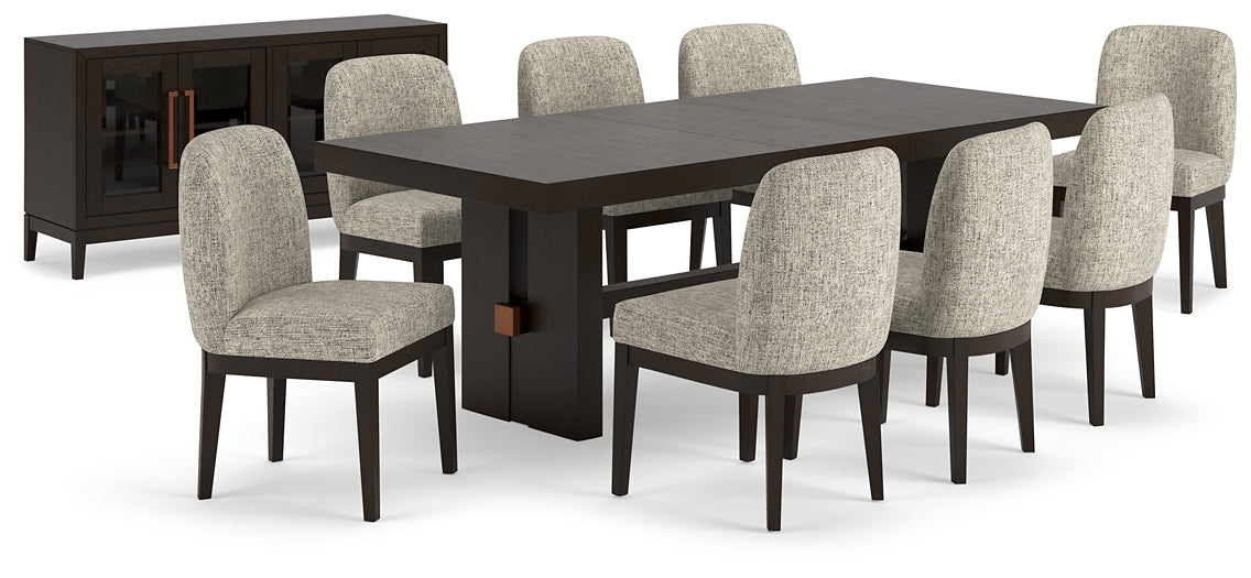 Burkhaus Dining Table and 8 Chairs with Storage