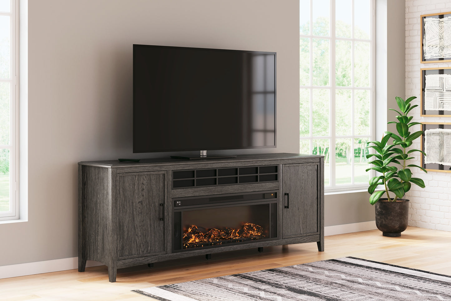 Montillan 84" TV Stand with Electric Fireplace