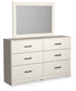 Stelsie Full Panel Bed with Mirrored Dresser and Nightstand