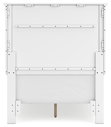 Fortman Twin Panel Bed with Mirrored Dresser, Chest and 2 Nightstands