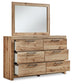 Hyanna Full Panel Headboard with Mirrored Dresser and Chest