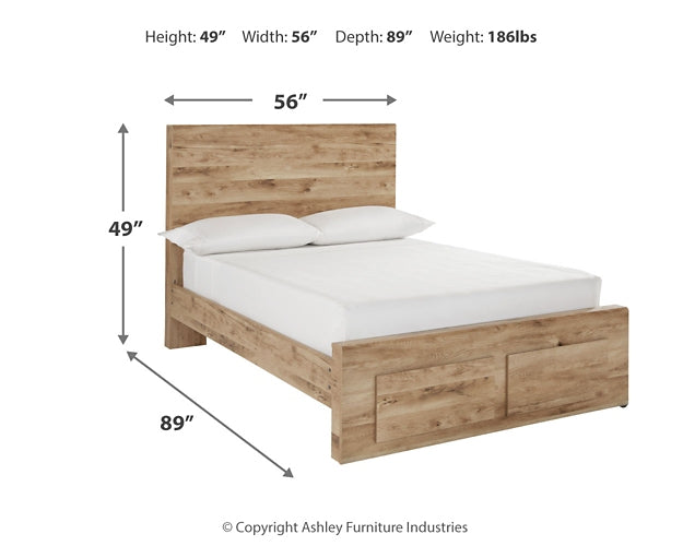 Hyanna Full Panel Storage Bed with Mirrored Dresser and Chest